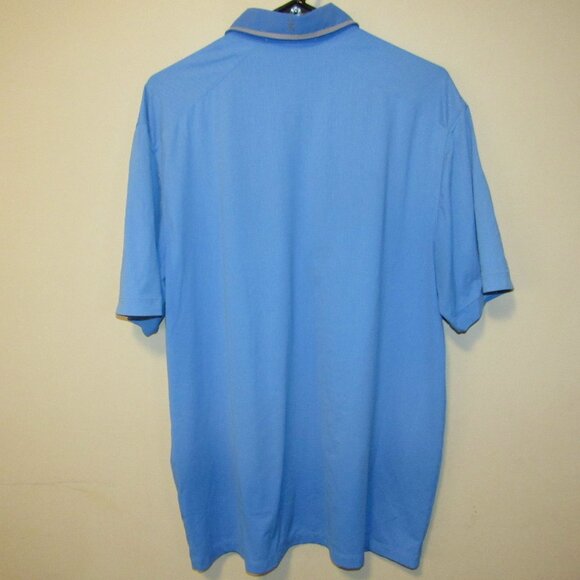 Tiger Woods Collection Nike Golf Dri Fit Blue Stretchy Short Sleeve Polo Shirt L - Picture 4 of 6